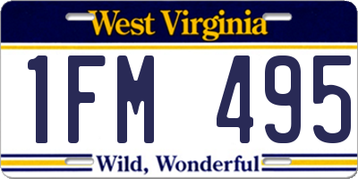 WV license plate 1FM495