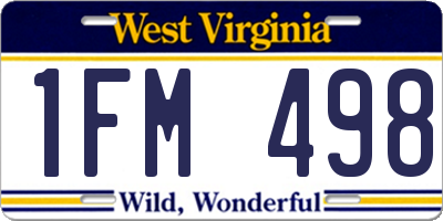 WV license plate 1FM498
