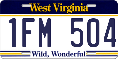 WV license plate 1FM504