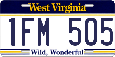 WV license plate 1FM505