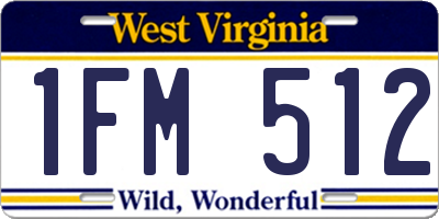 WV license plate 1FM512
