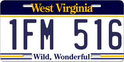 WV license plate 1FM516