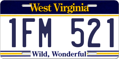 WV license plate 1FM521