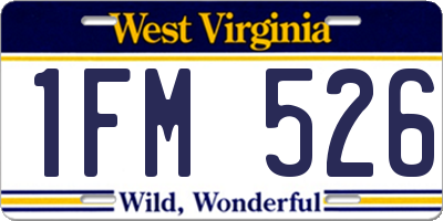 WV license plate 1FM526