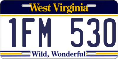 WV license plate 1FM530
