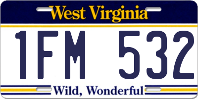 WV license plate 1FM532