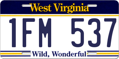 WV license plate 1FM537