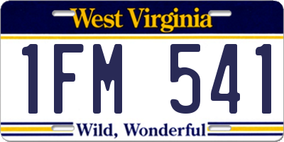 WV license plate 1FM541