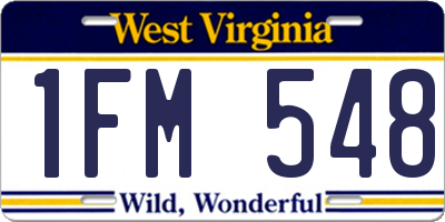 WV license plate 1FM548