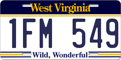 WV license plate 1FM549