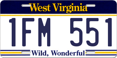 WV license plate 1FM551