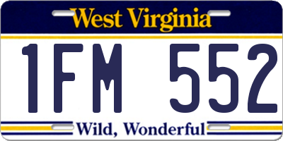WV license plate 1FM552