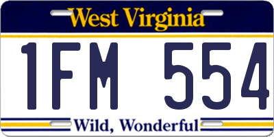 WV license plate 1FM554