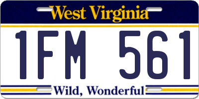 WV license plate 1FM561