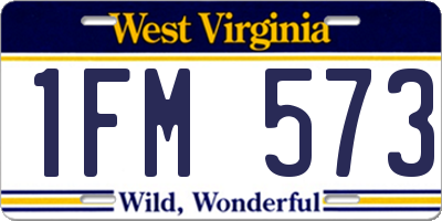WV license plate 1FM573