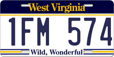WV license plate 1FM574