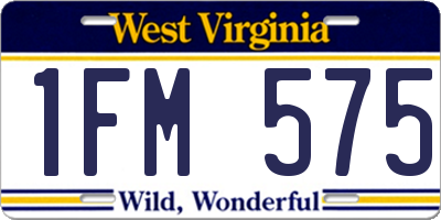WV license plate 1FM575