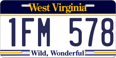 WV license plate 1FM578