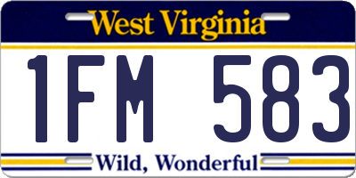 WV license plate 1FM583