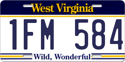 WV license plate 1FM584