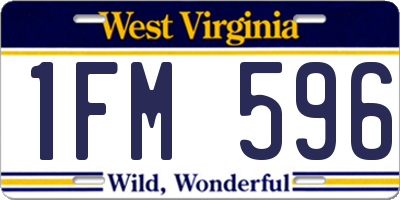 WV license plate 1FM596