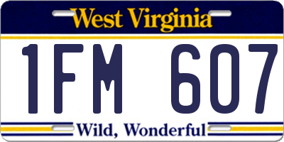 WV license plate 1FM607