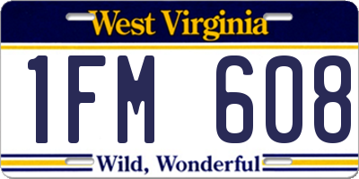 WV license plate 1FM608