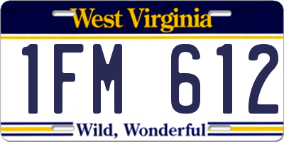 WV license plate 1FM612