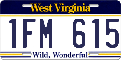 WV license plate 1FM615