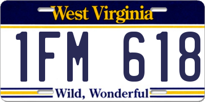 WV license plate 1FM618