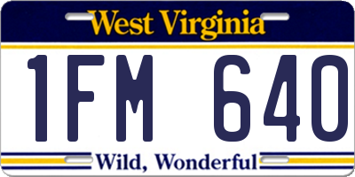 WV license plate 1FM640