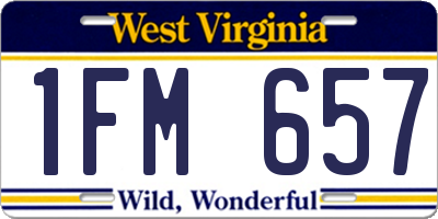 WV license plate 1FM657