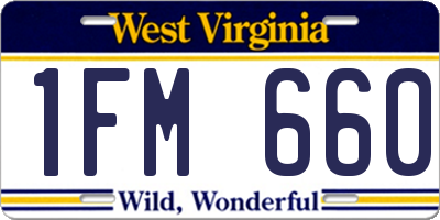WV license plate 1FM660