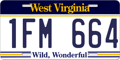 WV license plate 1FM664
