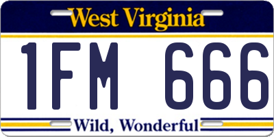 WV license plate 1FM666