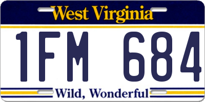 WV license plate 1FM684