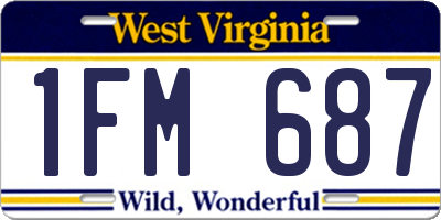 WV license plate 1FM687