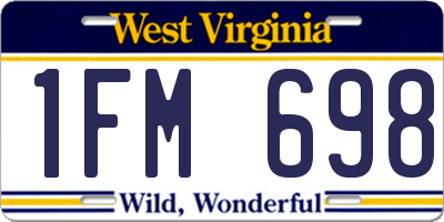 WV license plate 1FM698