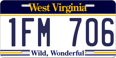 WV license plate 1FM706