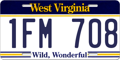 WV license plate 1FM708