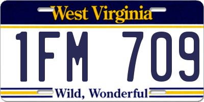 WV license plate 1FM709