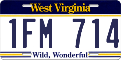 WV license plate 1FM714