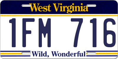 WV license plate 1FM716