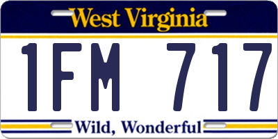 WV license plate 1FM717
