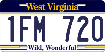 WV license plate 1FM720