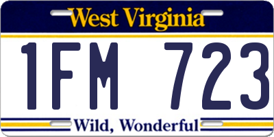 WV license plate 1FM723