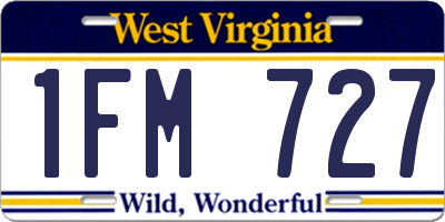 WV license plate 1FM727
