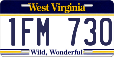 WV license plate 1FM730