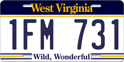 WV license plate 1FM731