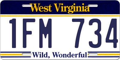 WV license plate 1FM734